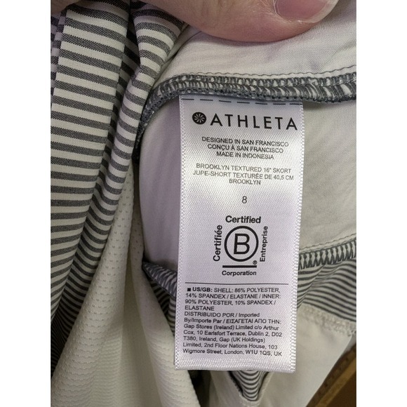 Athleta Brooklyn Textured Skort Athleisure Active Wear UPF City Stripe Size‎ 6 - Picture 9 of 9